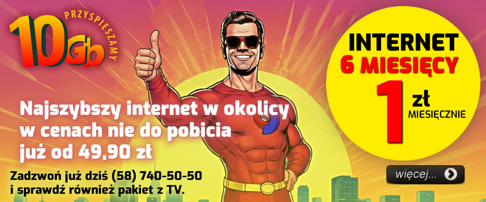 Najszybszy internet w okolicy w cenach nie do pobicia już od 49,90 zł